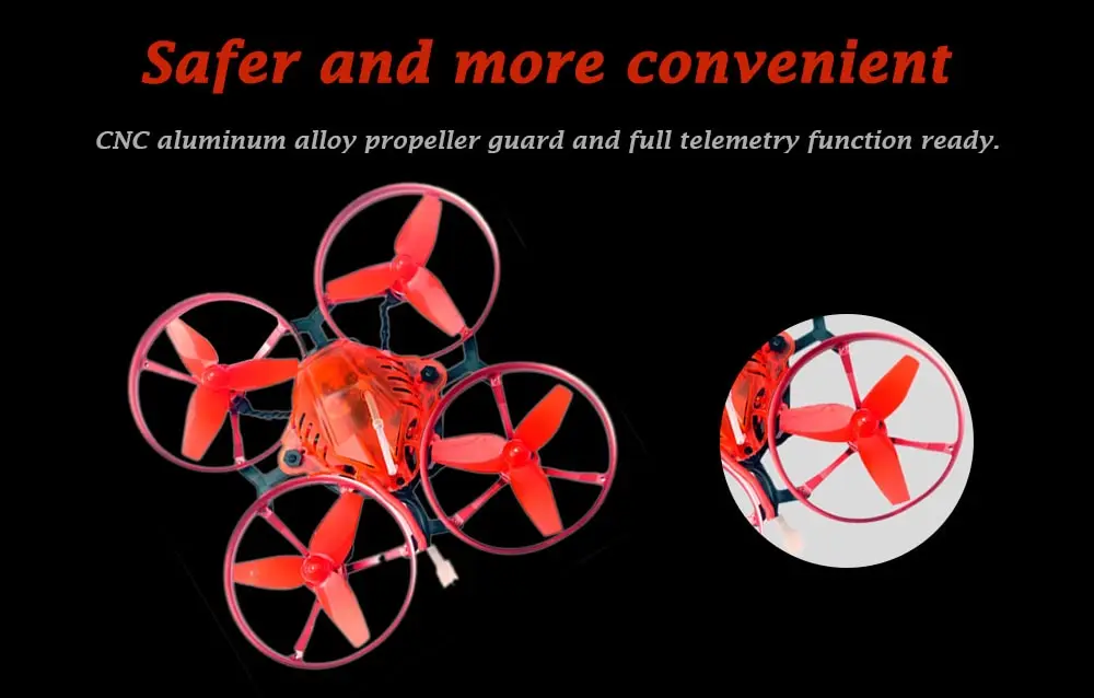 Happymodel Snapper7 75mm Crazybee F3 OSD 5A ESC 1S Brushless Whoop FPV Racing Drone BNF- Red with FlySky Receiver