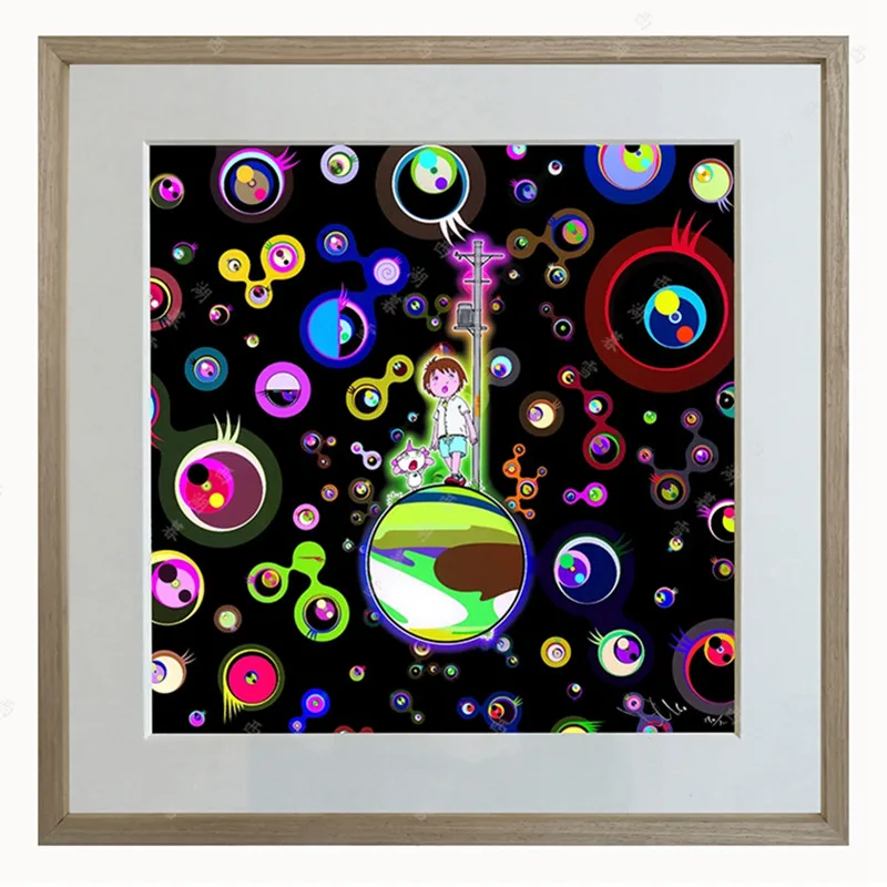 

Living Room Art Prints Bedroom Bedside Painting Murakami Takashi Planetary Jellyfish Eyes Corridor Decorative Painting M1160