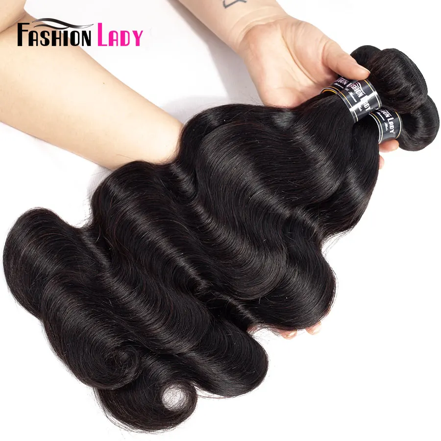Fashion Lady Pre-Colored Malaysian Human Hair Extensions Body Wave Bundles Natural Color 1/3/4 Bundle Per Pack Non-remy Hair