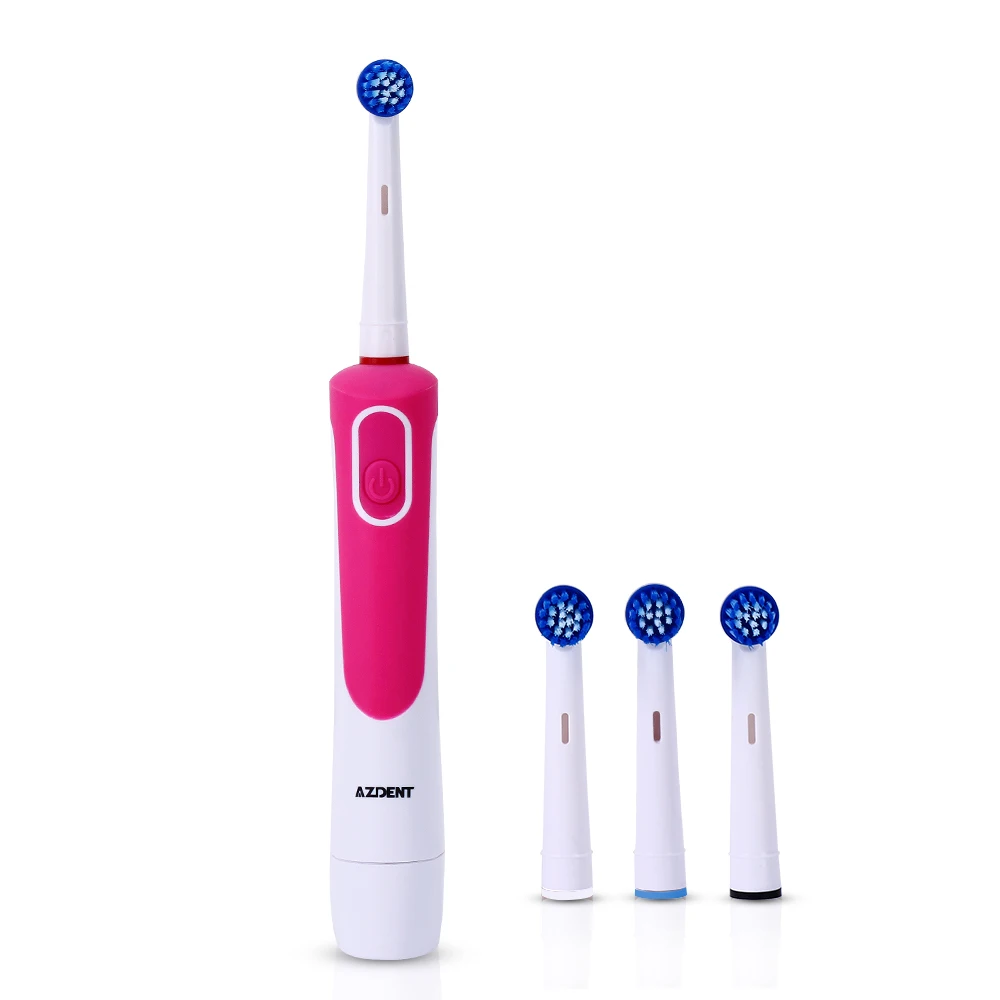 AZDENT New Hot Electric Toothbrush Rotary Tooth Brush AA Battery Power Deep Clean No Rechargeable with 4 Replacement Teeth Heads AZDENT New Hot Electric Toothbrush Rotary Tooth Brush AA Battery Power Deep Clean No Rechargeable with 4 Replacement Teeth Heads