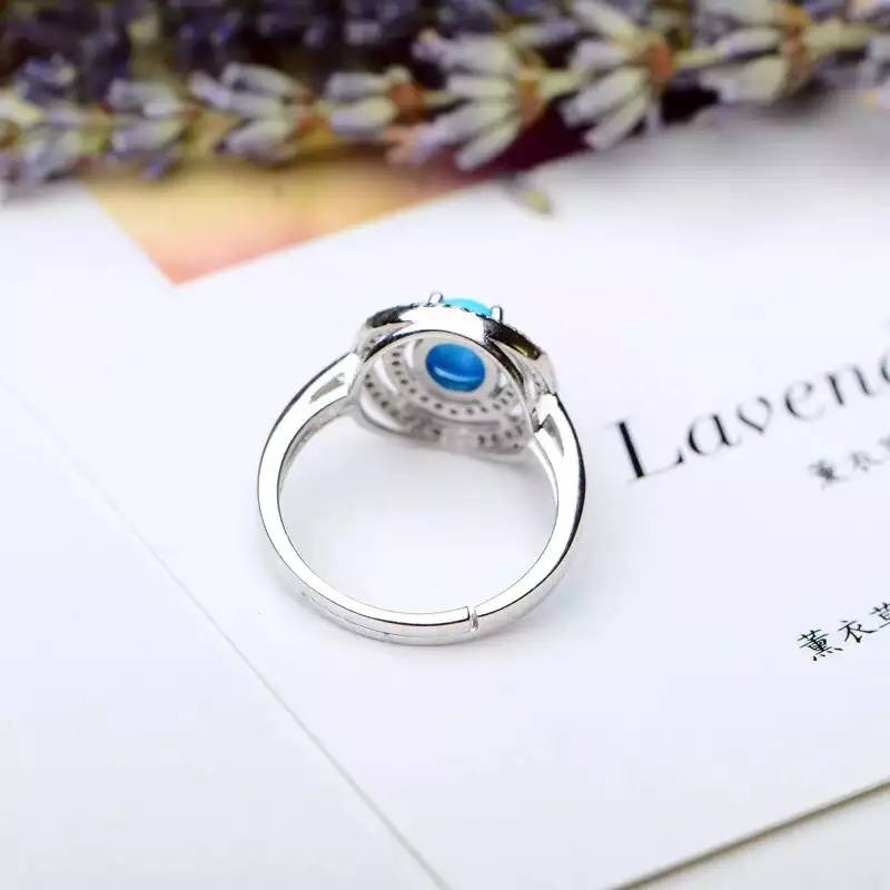 [MeiBaPJ естественный бирюзовый камень Мода кольцо для женщин Настоящее 925 пробы Серебряный Шарм Ювелирные украшения 2 цвета