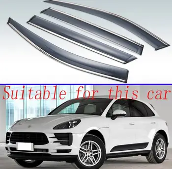 

For Porsche Macan 2014, 2015, 2016, 2017, 2018 Plastic Exterior Visor Vent Shades Window Sun Rain Guard Deflector 4pcs