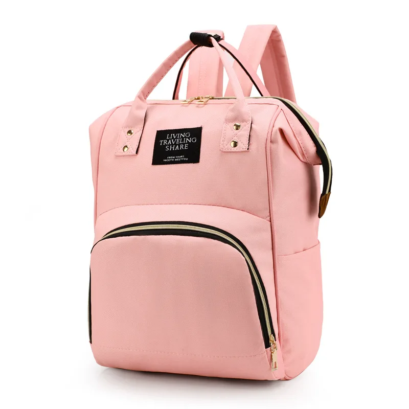 Большая вместительная сумка для мам, сумка для подгузников для беременных, дорожный рюкзак для кормления, сумка для ухода за ребенком, женская модная сумка - Цвет: pink