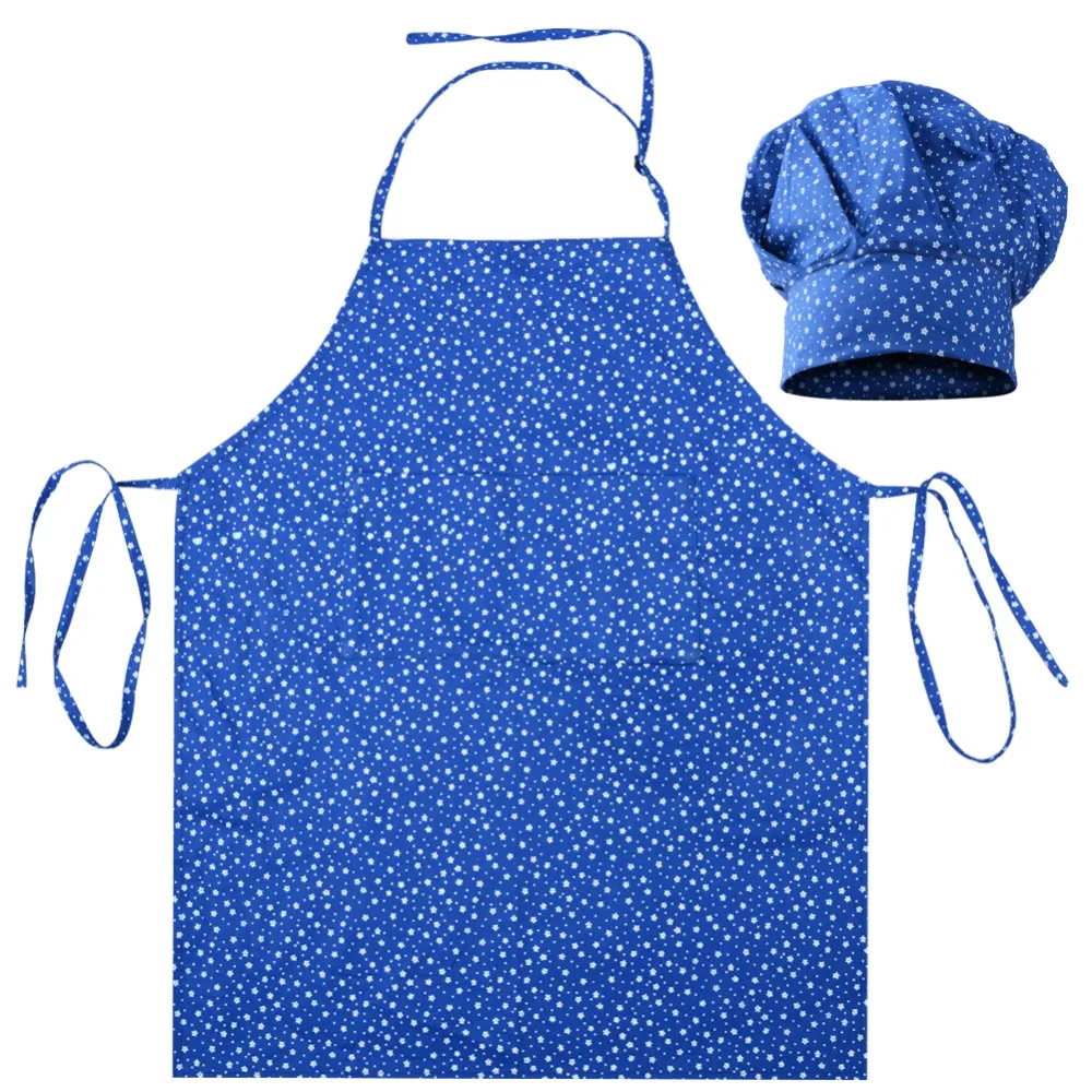 

Kids Apron Chef Hat Set Adjustable Child Apron Kids Sleeve Hat Pocket Kindergarten Kitchen Baking Painting Cooking Drink food