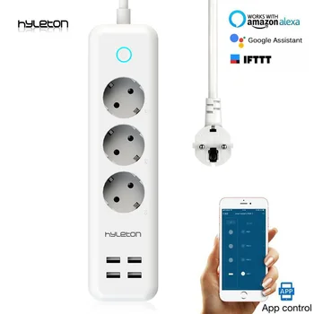 

Clearance!!! Ru STOCK wifi plug 3 AC outlet 4 USB EU plug remote control Smart Home Control Switch for Household appliance