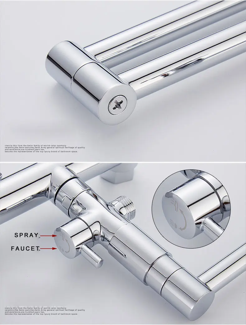 Хромированный Складной настенный кухонный кран универсальный поворотный кран для горячей и холодной воды смеситель для воды биде спрей