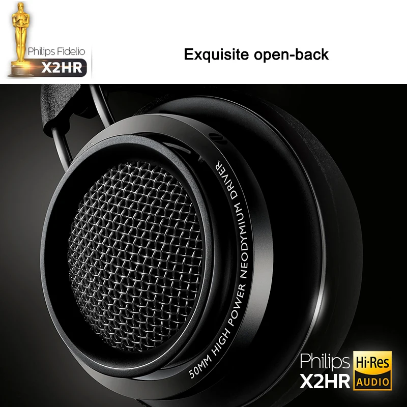 Philips Fidelio X2HR проводные наушники подключены hi fi звук мульти привод диафрагмой 50 мм