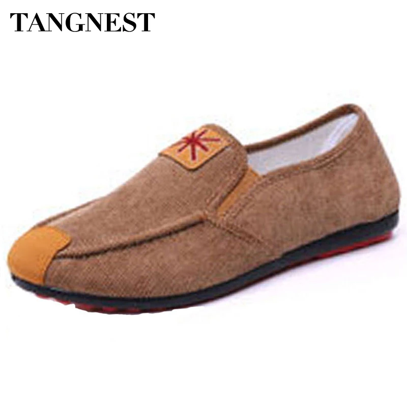 

Tangnest Canvas Casual Man Shoes Summer Fashion Platform Male Flats 2017 New Arrival Solid Slip-on Designed Man Loafers XMR1940