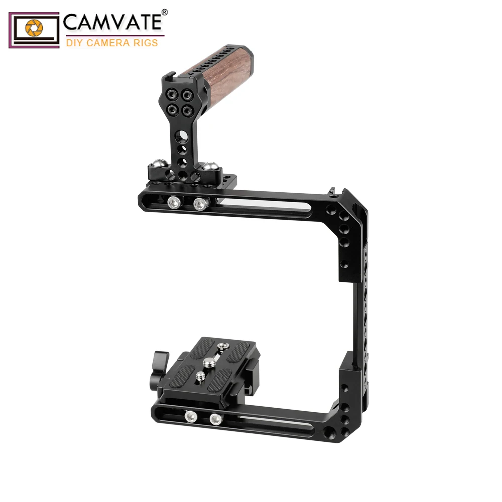 CAMVATE Выдвижная стандартная клетка комплект для DSLR камеры s с QR Manfrotto Baseplate C1908 камера фотографии аксессуары