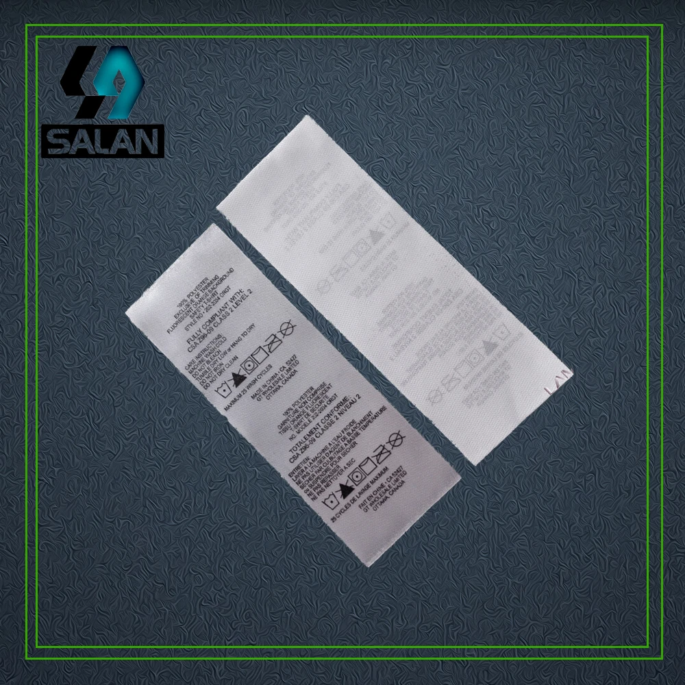 Machine Wash Cold 100 Printed Satin Care Clothing Labels