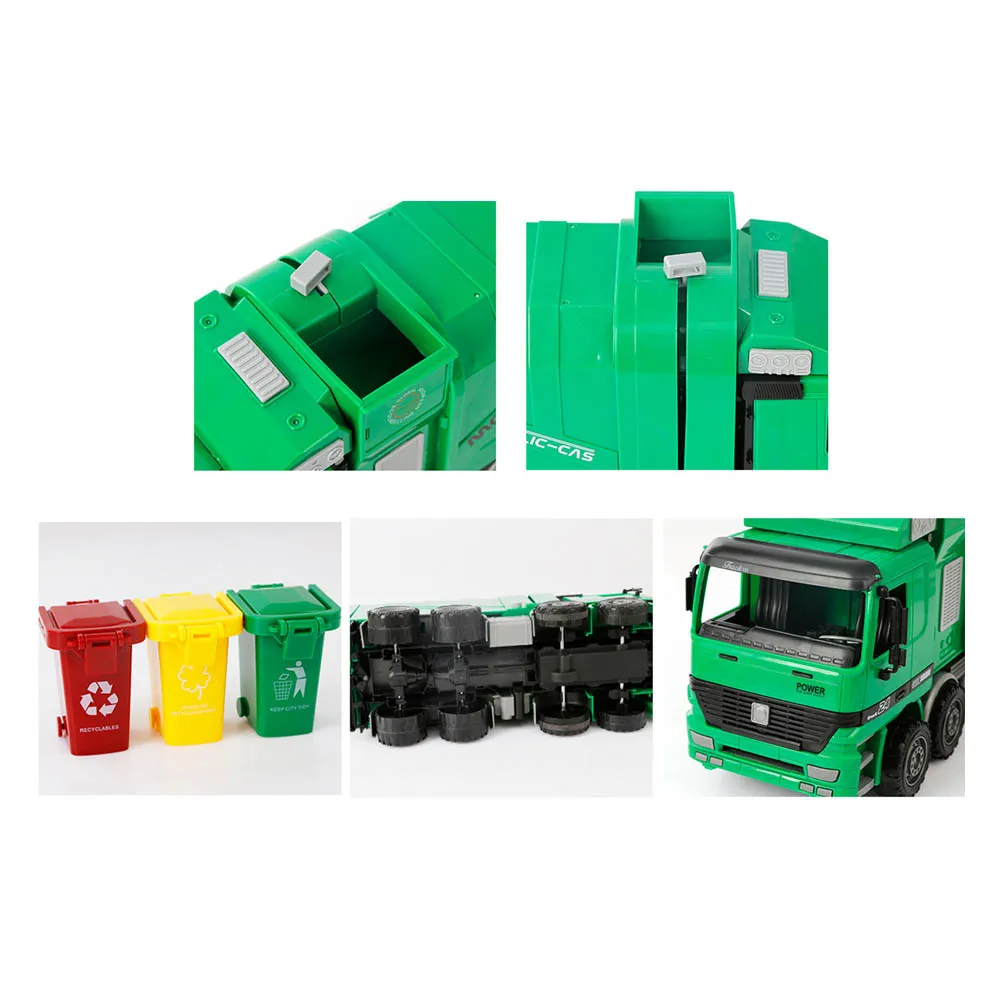 Детский санитарный грузовик мусоровоз игрушка мальчик моделирование инерция Инженерная модель автомобиля Развивающие игрушки для