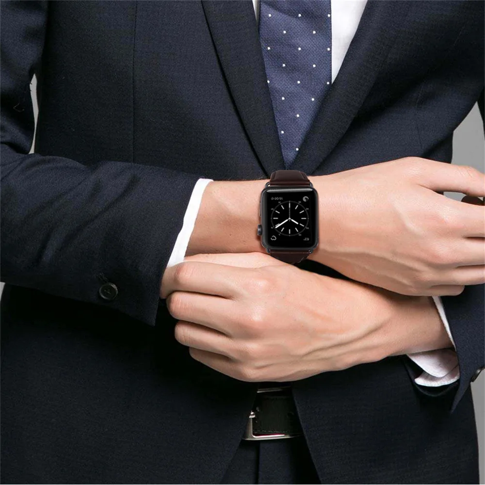 Кожаный ремешок для часов для Apple Watch 44 мм 40 мм/42 мм 38 мм серия 4 3 2 1 все модели iWatch ремешок для часов