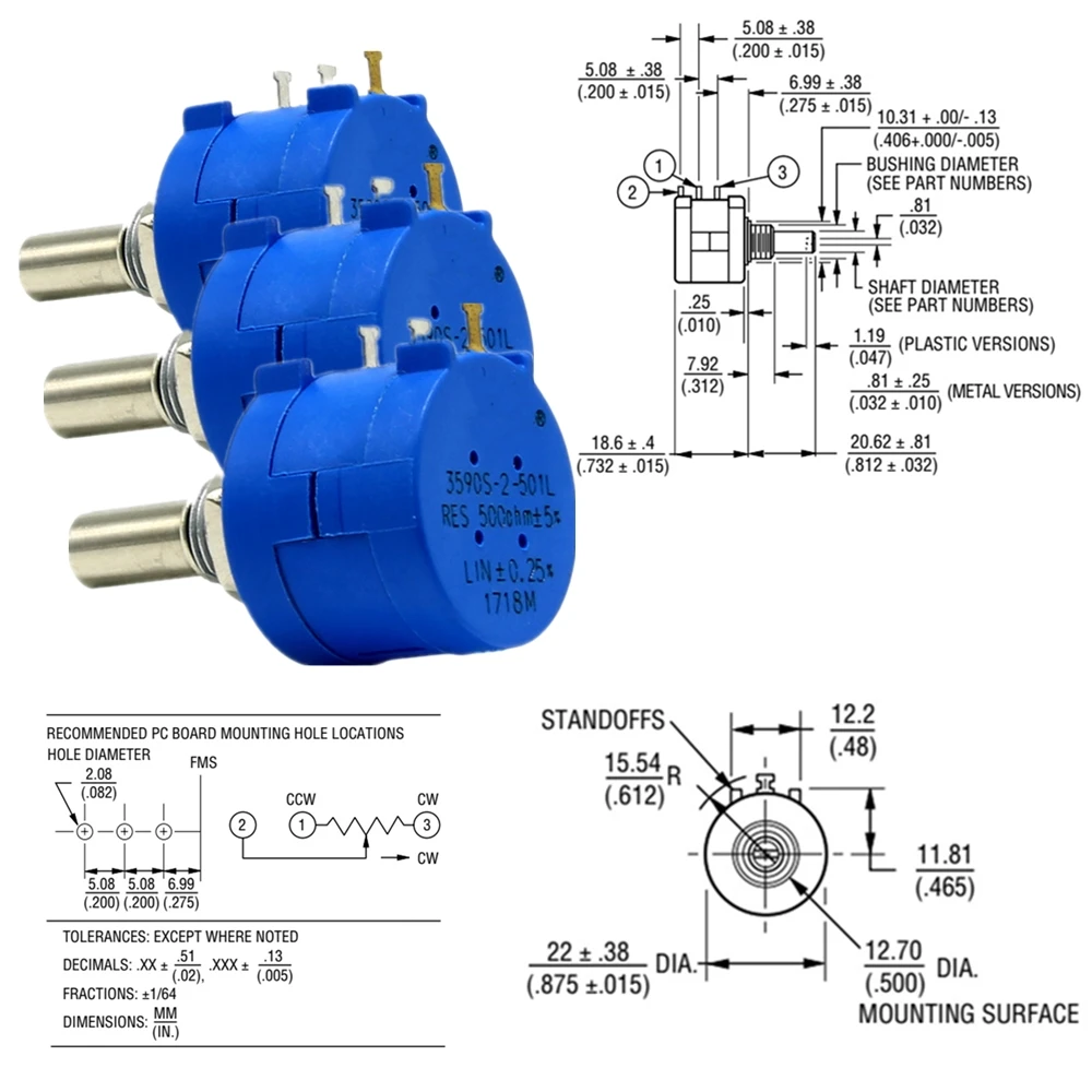 3590S-2-103L 3590 S 10 к-омовая точность многооборотный потенциометр 10 кольцо регулируемый резистор 3590 S 500 1 к 2 к 5 к 20 к 50 к 100 к ом