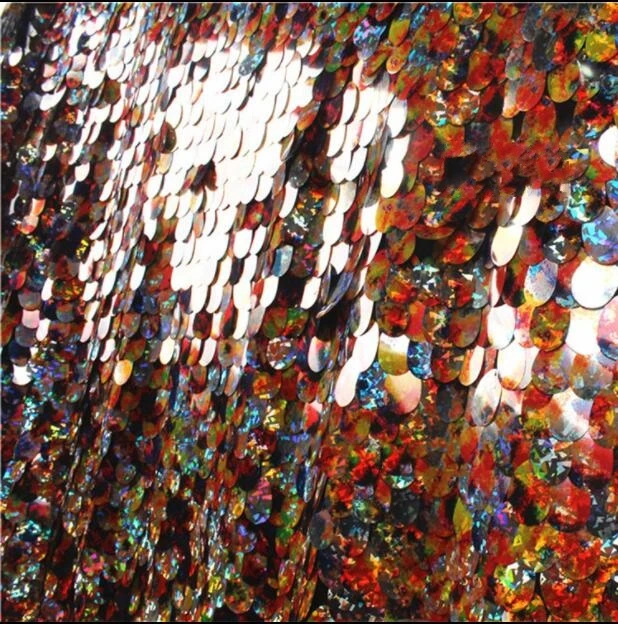 

Encrypted phantom fish scale diamond sequins lace dress fabrics mesh yarn beads wedding textiles Sewing sequin Fabric C638