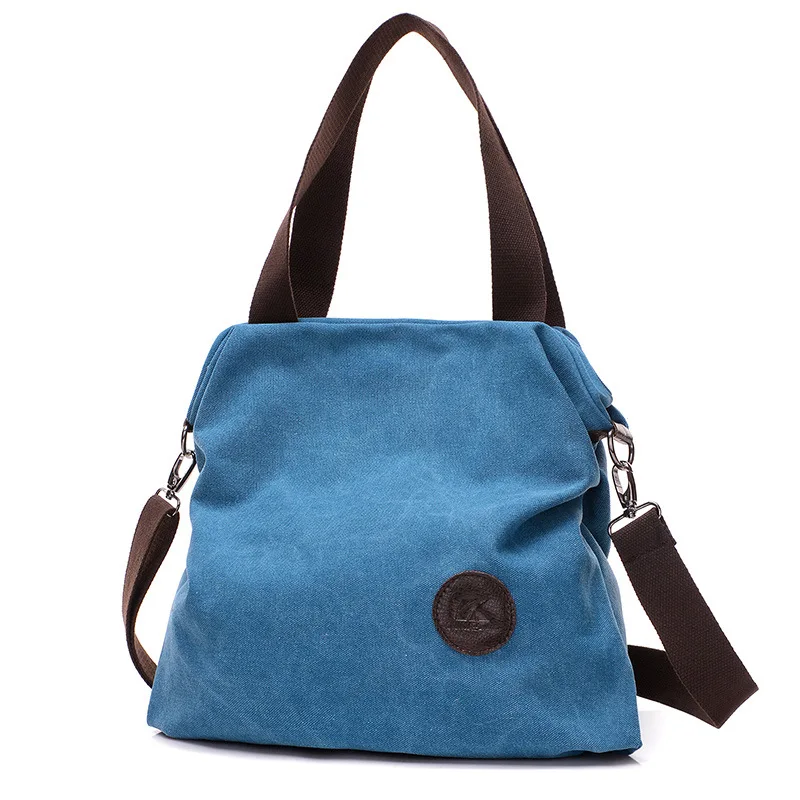 Herald модная повседневная сумка с большим карманом, женская сумка через плечо, сумки через плечо, холщовые кожаные вместительные сумки для женщин - Цвет: Blue