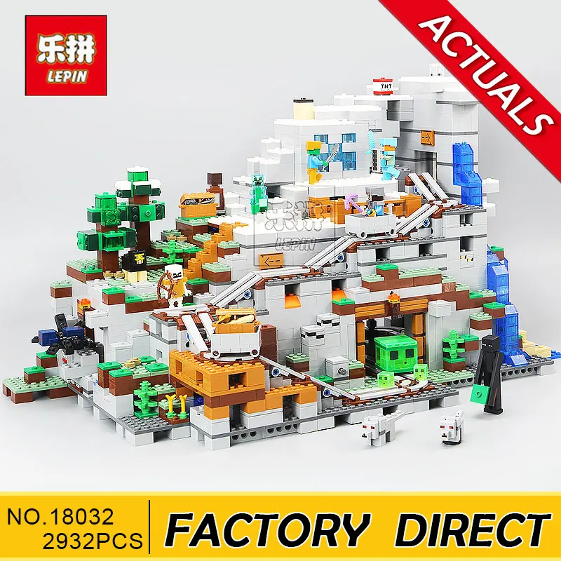 

Lepin 18032 Miniecraft 2932pcs The Mountain Cave My worlds Model Building Kit Blocks Bricks Toy for Children 21137