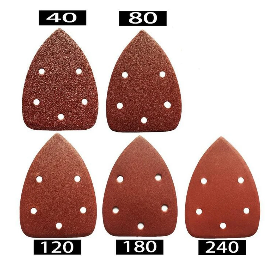

50 Piece 140x90mm Sanding Sheets Triangular Sander Grinder Paper Pads 40-240 Grit