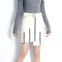 Новая мода Натуральная овечья кожа юбка E32