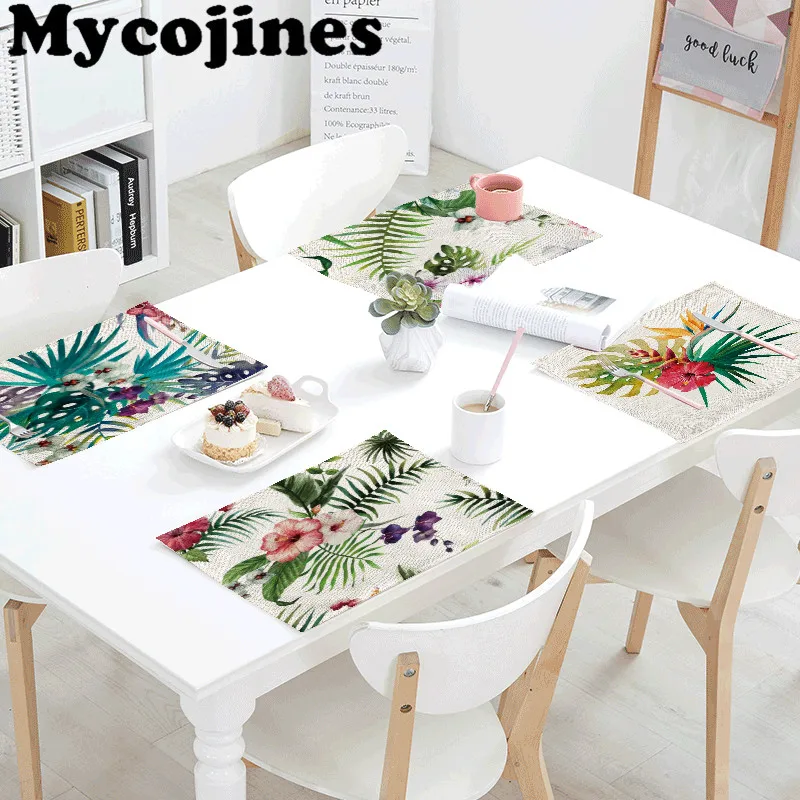 

Retro Pope Tablecloth 42x32cm Plant Red Flower Green Leaf Napkin Towel Pad Tea Coffee Table Kitchen Wedding Decor Western Pad