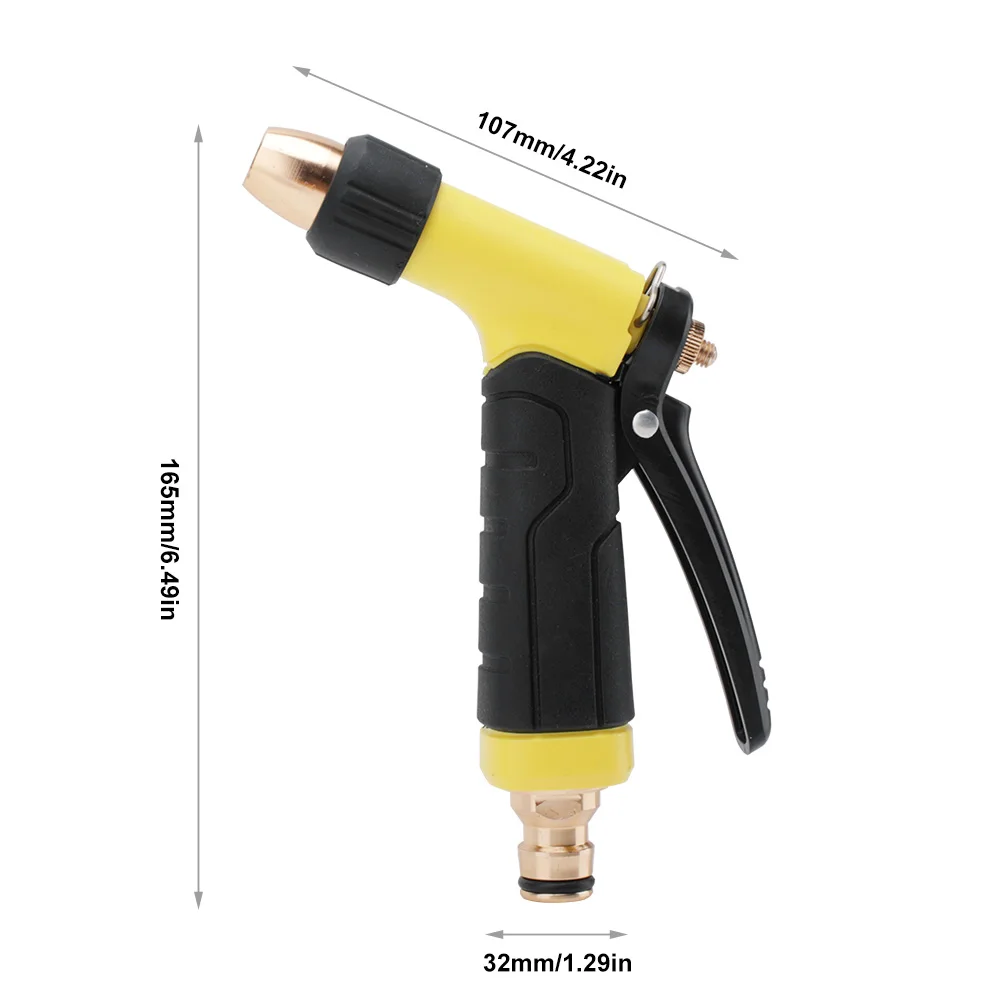 Водяной пистолет высокого давления, регулируемое Латунное распылительное сопло, садовый полив, разбрызгивающий пистолет, бытовой инструмент для очистки, мойка автомобиля