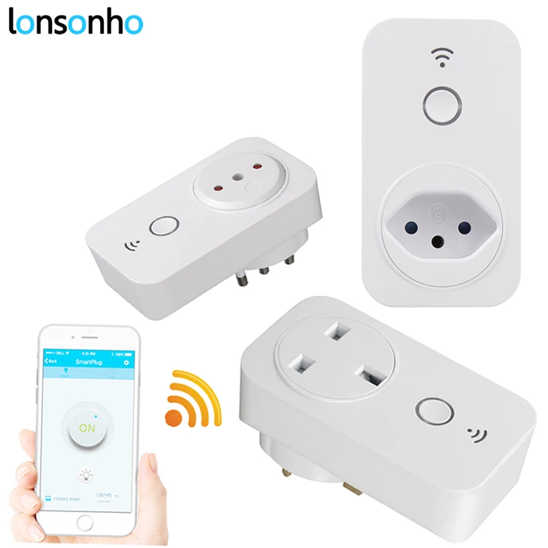 

Lonsonho sp2 wifi smart socket Brazil BR plug wireless control energy power saver smart home automation modules