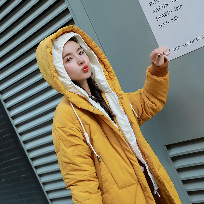 Winter Woman Coats 2019 Down Cotton Clothing Medium Long Section Winter Jacket Women Stylish Elegant Bf Bread Cotton Clothing (11)
