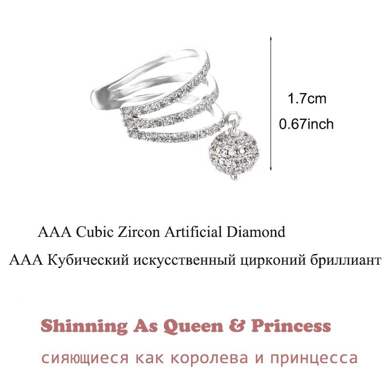 Новинка модные трехслойные маленькие каплевидные ушные манжеты с шариками цвет