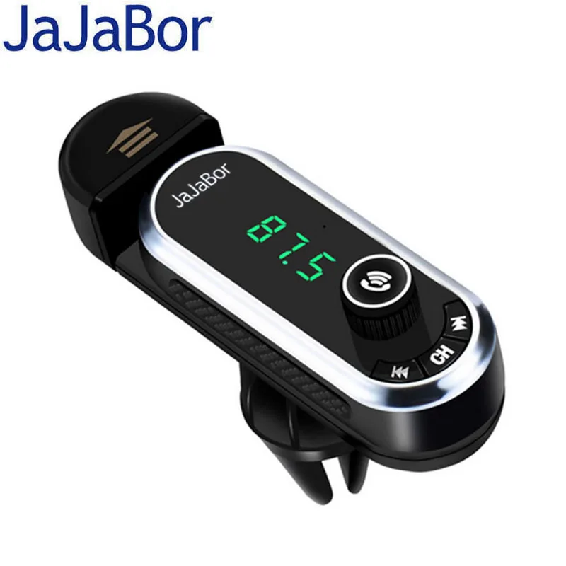 

JaJaBor Bluetooth Car Kit Handsfree AUX Audio Bluetooth FM Transmitter Support TF Card MP3 Music Player Car Charger Phone Holder