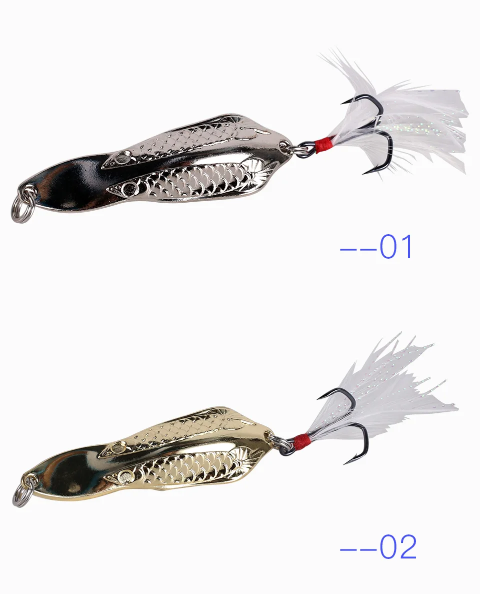 Королевская металлическая ложка с двойным отверстием 1 шт. рыболовные приманки жесткие приманки с VMC крючками рыболовные снасти воблеры искусственные приманки 3401