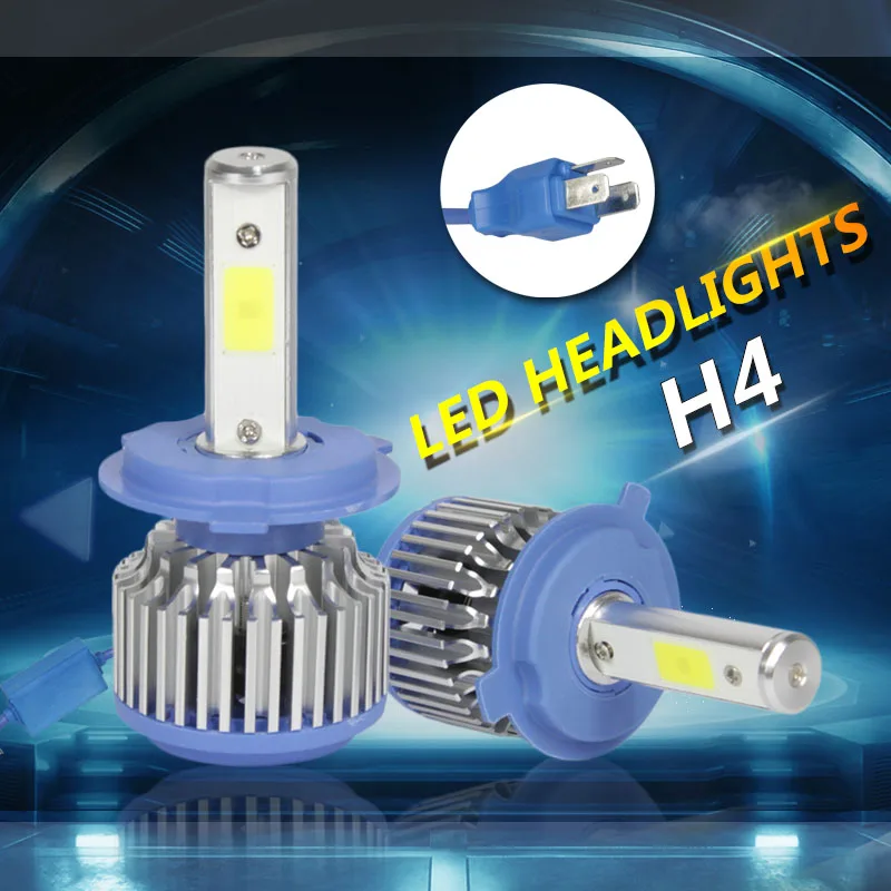 2pcs LED H4 Lamp Car Lights COB Headlight Bulbs 12V 72W 8000LM 6000K Auto High Low Beam Bulb Automobile Headlamp For All Cars | Автомобили