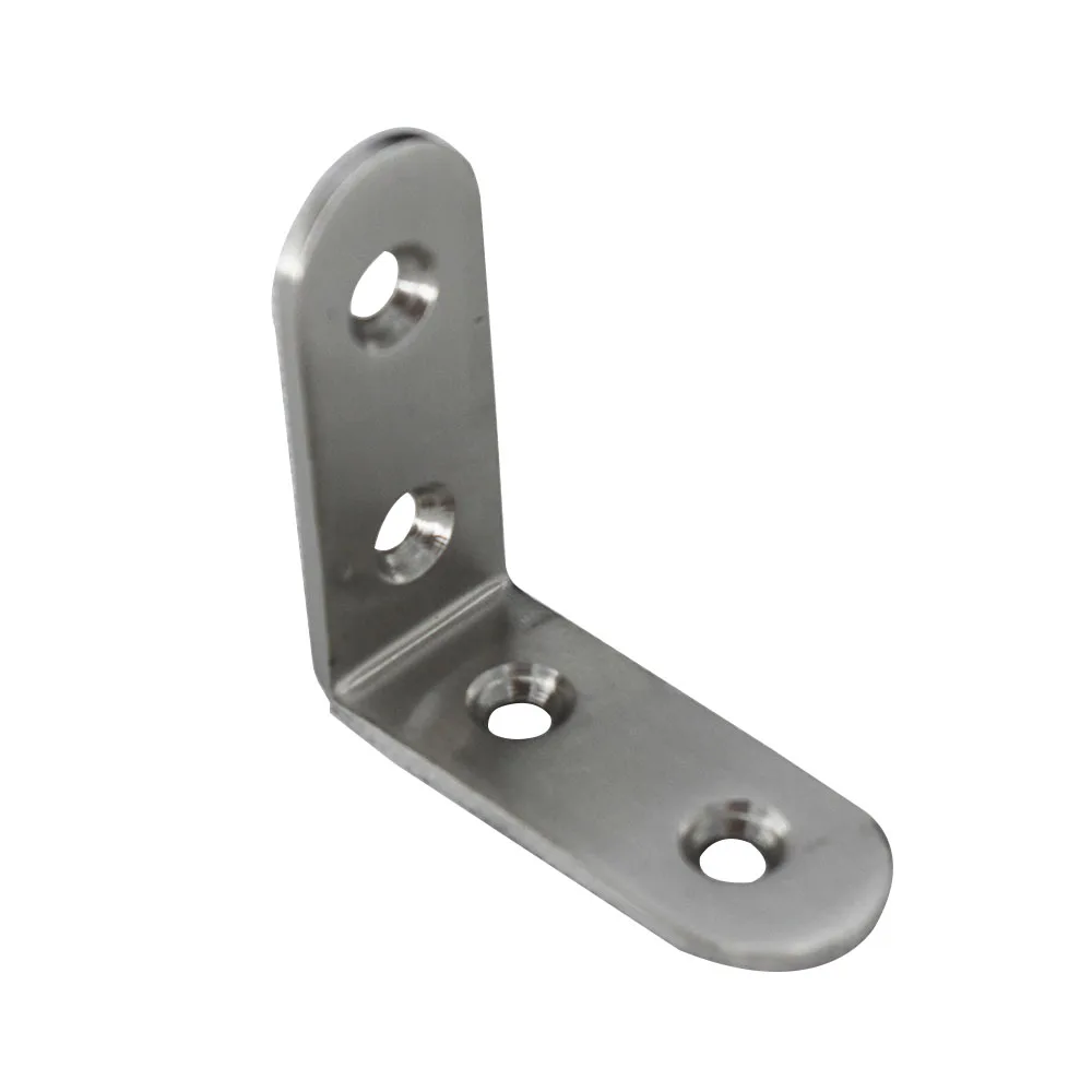 Stainless Steel 45x20mm Corner Brackets 2mm Thickness 5mm Hole Dia. 90