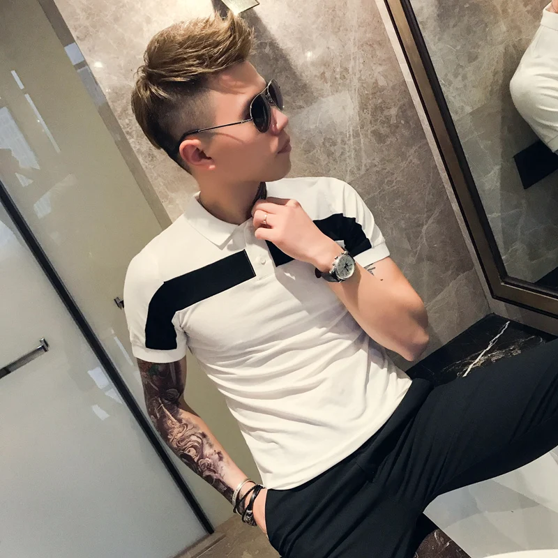 

Men Summer Slim Fit Short Sleeve Business Casual T Shirt Male Fashion Bottoming T-shirt Streetwear Tees Shirts