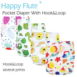 Happy Flute Hook & Loop OS Карманный тканевый подгузник, водостойкий дышащий s m & L регулируемый, подходит для детей 5-15 кг