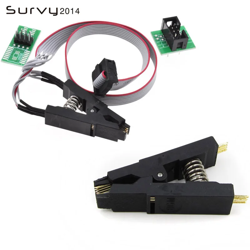 SOIC8 SOP8 Тесты зажим для EEPROM 93CXX/25CXX/24CXX внутрисхемного Программирования + 2 адаптеры |