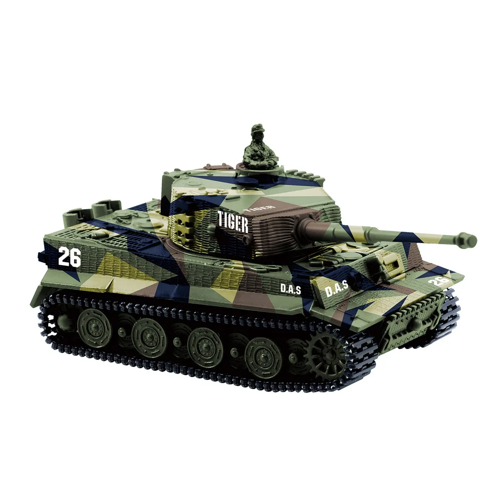 1: 72 RC мини-танк Германия Тигр битва 1/72 высокая имитация с дистанционным радиоуправлением Panzer бронированный автомобиль детские электронные игрушки - Цвет: Армейский зеленый
