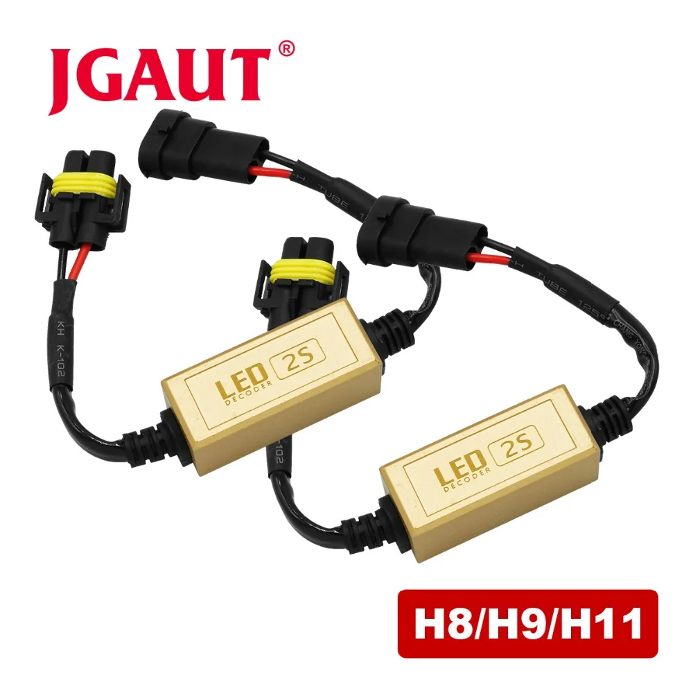 JGAUT H1 H4 H7 H8 H9 H11 HB3 9005 HB4 9006 светодиодный фары Противотуманные фары DRL led нагрузочный резистор Canbus Error Free проводной компенсатор, декодер