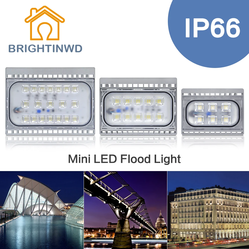 Image LED Flood Light 50W 30W 20W Floodlight IP66 Waterproof Focos LED 220V Exterior Spotlight Refletor LED Outdoor Garage Lighting