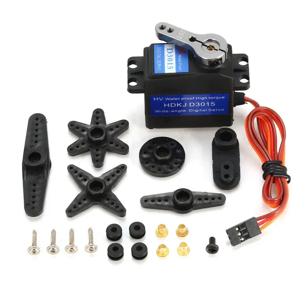 

1pcs Digital Servo 15KG 300'Waterproof Metal Steering Digital Metal Gear Core Servo with High Torque for RC Car Boat Model Parts