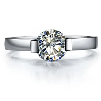 

Test Positive Quality Brand Jewelry 1Ct Moissanite Solid 14K White Gold Engagement Diamond Ring Solitaire Gold Women Ring