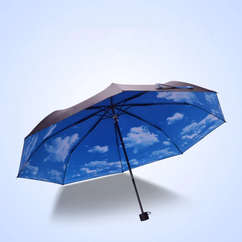 Umbrella Creative Blue Sky Anti UV Umbrella Rain Women Folding Umbrella