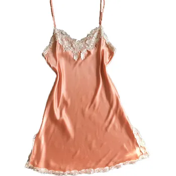 

New Design Women Sexy Embroidery Night Gown Sleeveless Sleep Dress Home Clothes V-neck Lace Summer Nightdress Nightwear