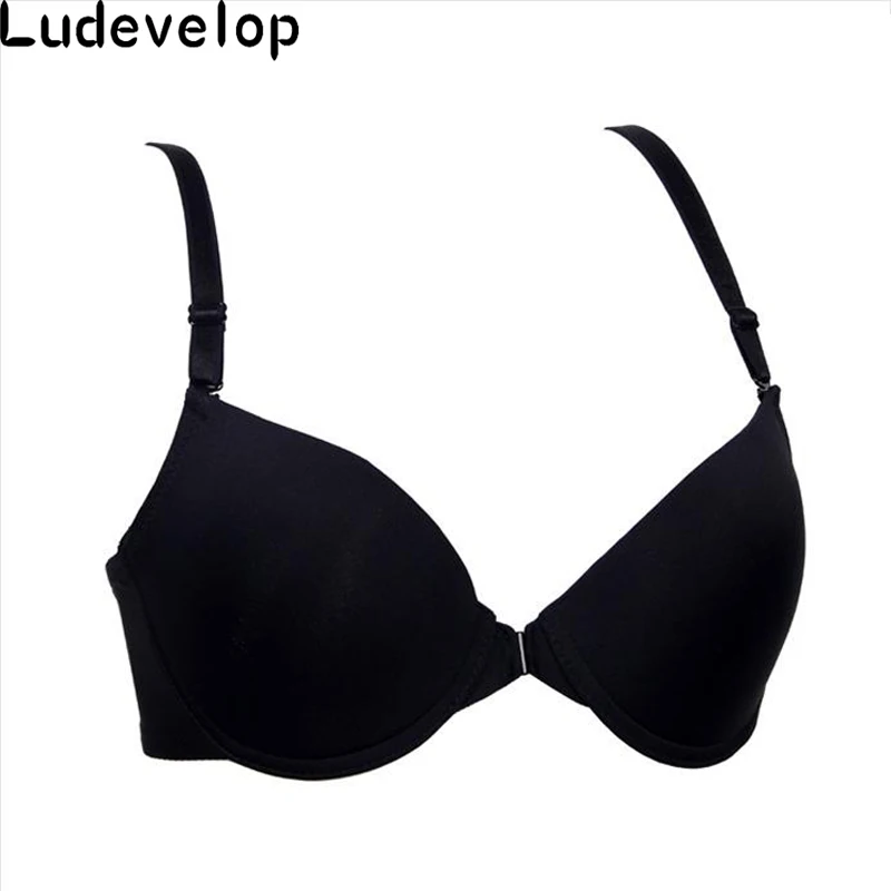 

[4color]34 36 38 40 C cup big size large size bra Front button plus size bcd cup women's solid color thin bra lingerie