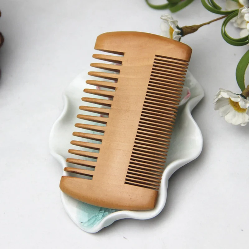

Anti Static Hair Comb Beard Wooden Brush Gift Travel Use Small Necessary Comb Double Sided With Leather Case