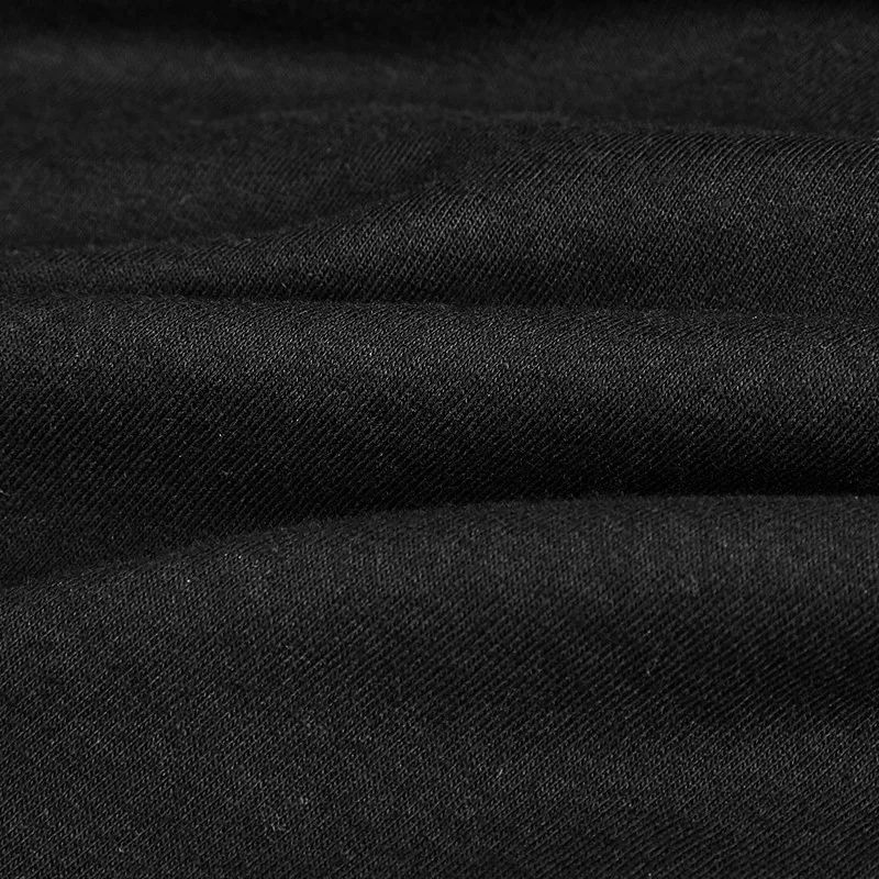 PUNK Long Sleeves Collar V-neck T-shirt T-431 Off The Shoulder Military Shirts Highly Textured Knitted Fabric Shirt