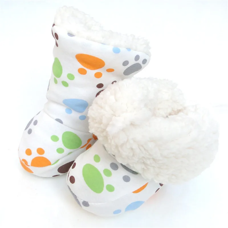 Теплые пинетки сапоги для маленьких девочек и мальчиков Плюшевые ботинки мягкие зимние пинетки обувь зимние пинетки от 0 до 12 месяцев
