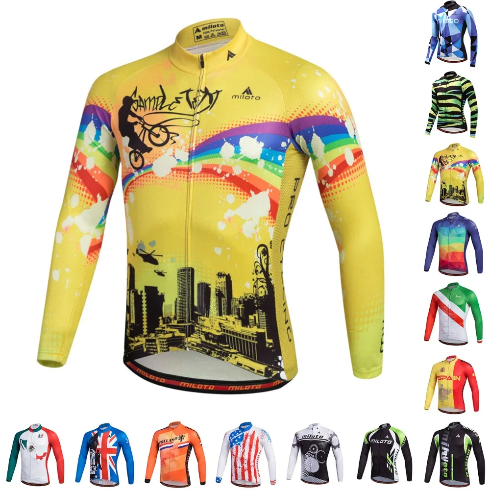

MILOTO NEW Long Sleeve Cycling Clothing Cycling Jersey Downhill Jersey Bicycle Mountain Bike Clothing Quick Dry MTB Jersey ODM