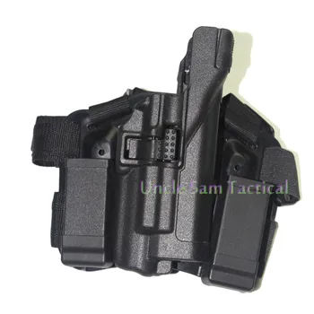 

Tactical LV3 Compact Light Bearing RH Drop Leg Holster with Magazine Pouch For Glock 17, 19, 22, 23, 31 Hunting Gun Holster