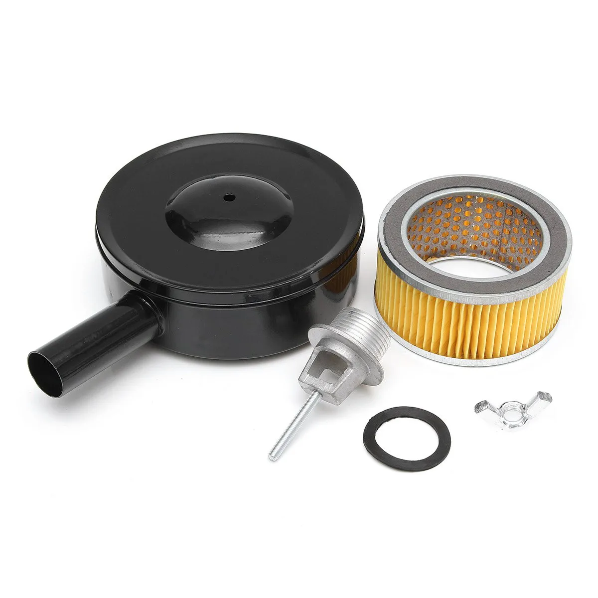 

15cm /6 Inch Dia Compressor Air Intake Filter MPT1'' w/ Paper Cartridge Metal Silencer