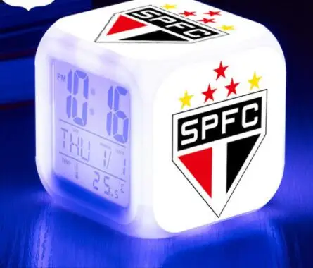 Футбольный клуб Campeonato Brasileiro Ssrie светодиодный Будильник часы Fluminense reloj despertador reveil enfant цвет часы с подсветкой - Цвет: Золотой