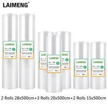LAIMENG вакуумные пакеты для вакуумного упаковщика пищевых продуктов Sous Vide для вакуумного упаковщика пакеты для хранения пищевых продуктов 15+ 20+ 28 см* 500 см 7 рулонов/лот R200